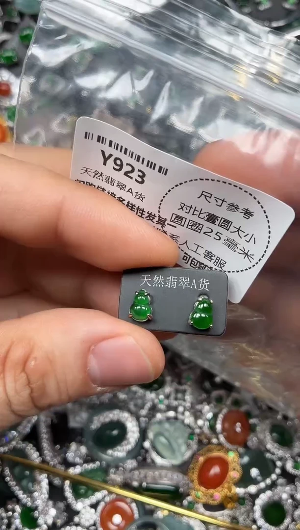 颈饰未镶嵌翡翠Y923耳钉