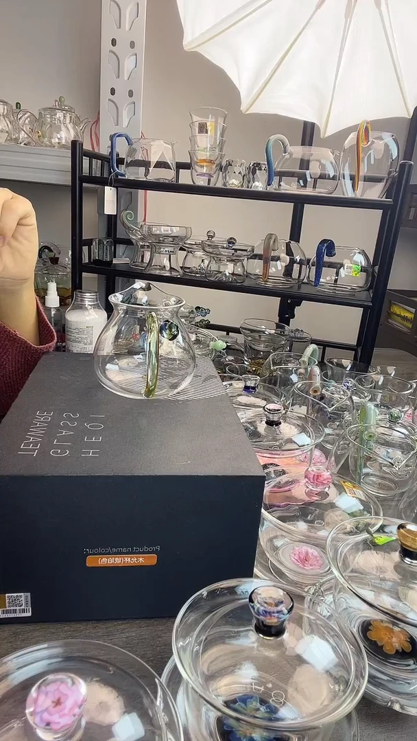 手工艺品玻璃禾器 浮莲迷翠 普通盒