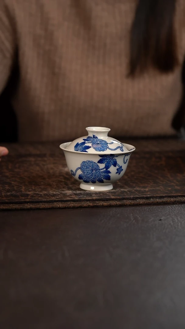 【闪购商品】杯HLX陶瓷折枝南瓜盖碗