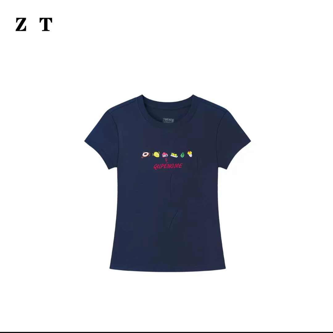 【专柜万针刺绣】塔夫棉春夏必备百搭女款t恤