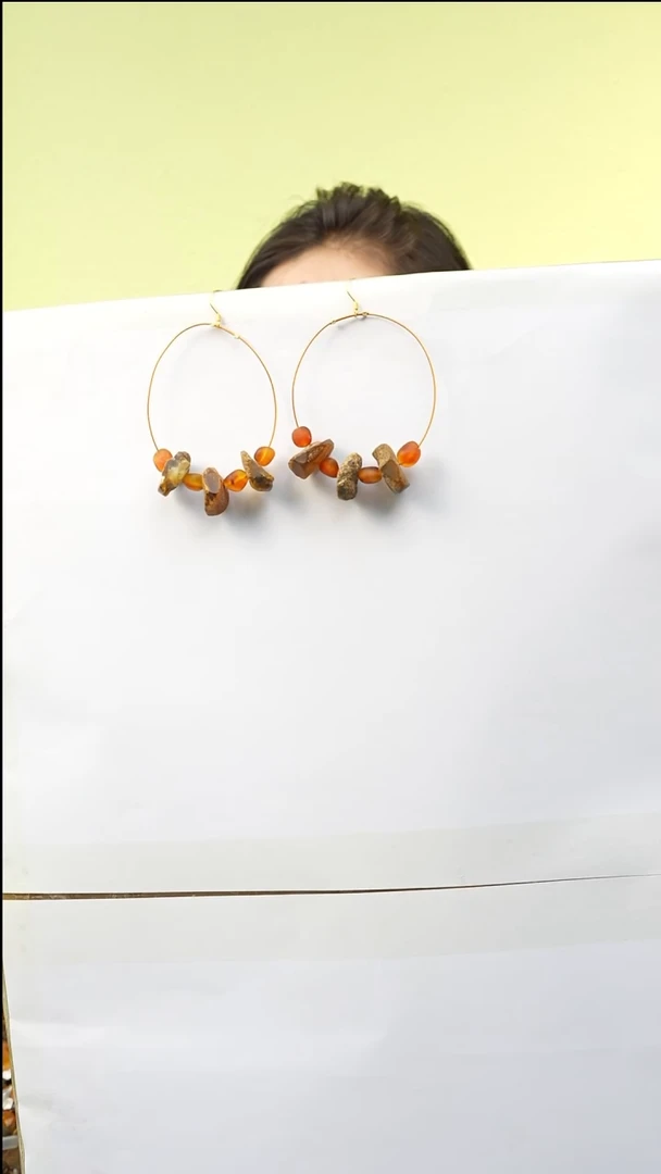 【闪购商品】琥珀耳饰未镶嵌多样性发一