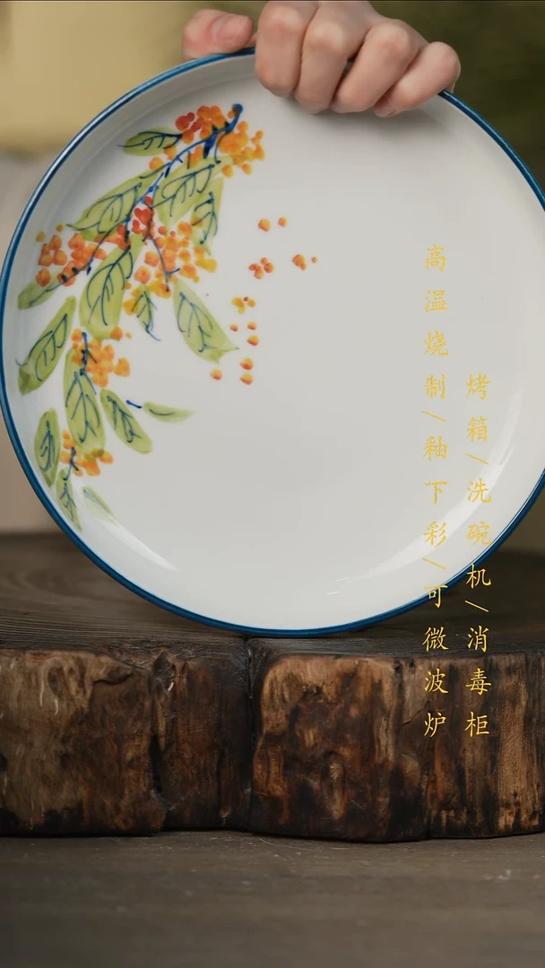 瓷片景德镇高温釉下彩可微波烤箱洗碗机