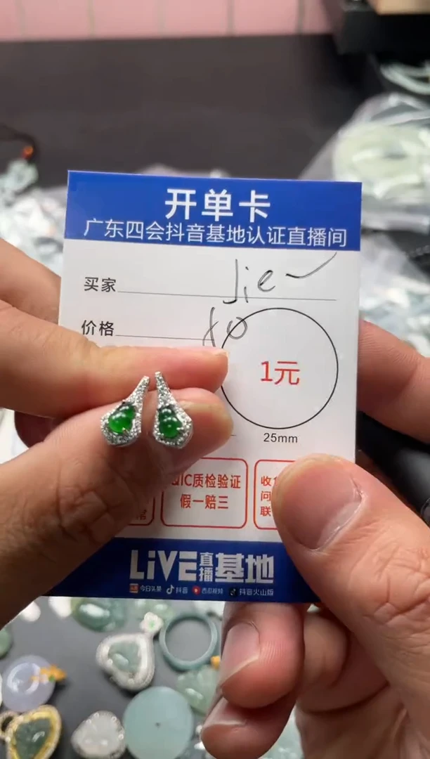 颈饰未镶嵌翡翠J*E耳钉