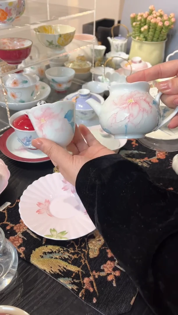 【闪购商品】明知山志-有田烧-国色惊城-念露壶+杯