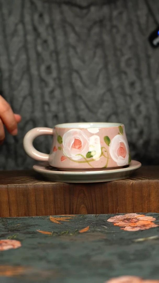 杯釉下彩手工手绘同款陶器