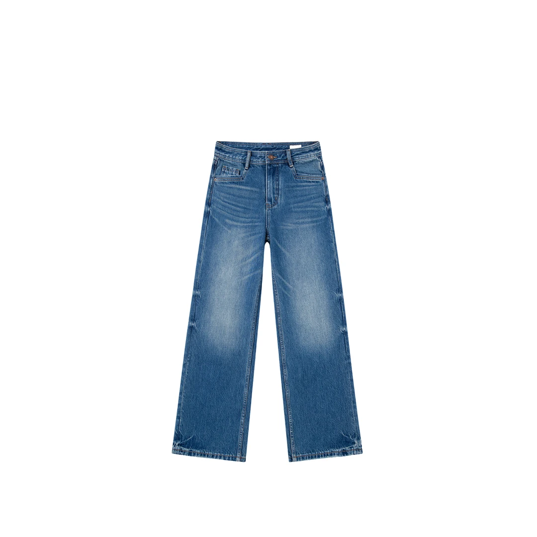 5525 【皇家蓝】直筒秋季牛仔长裤  休闲女装百搭16