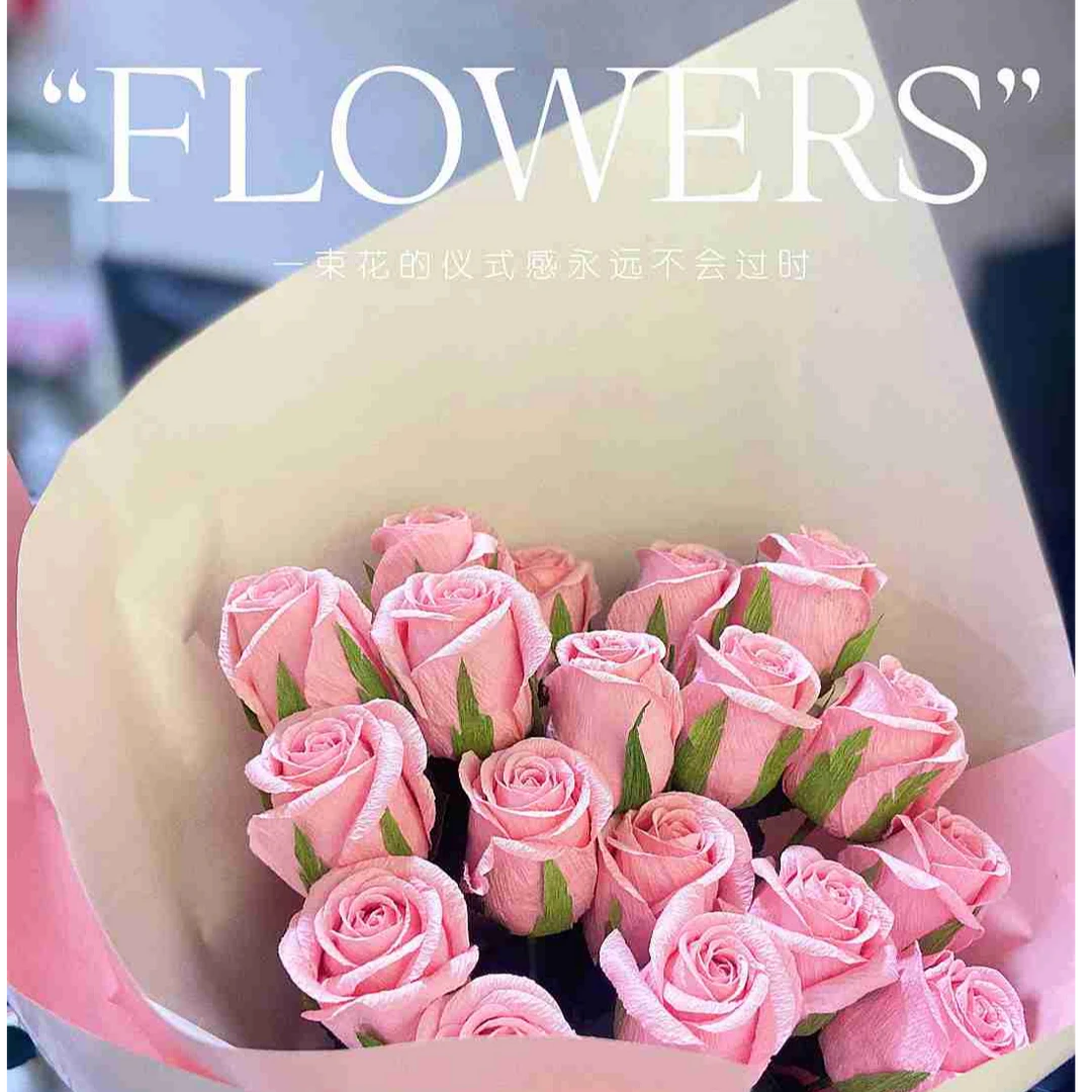 高档精美花苞玫瑰可参与手工制作纸艺独特礼物手工花逼真手作玫瑰