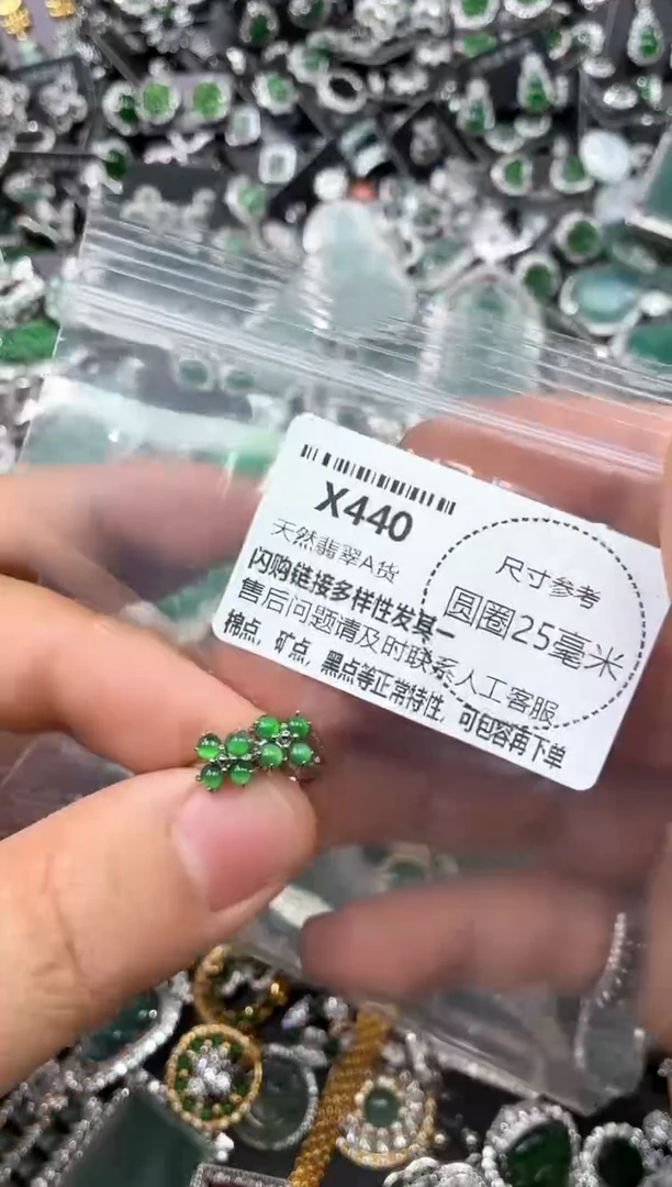 翡翠未镶嵌颈饰X440耳扣