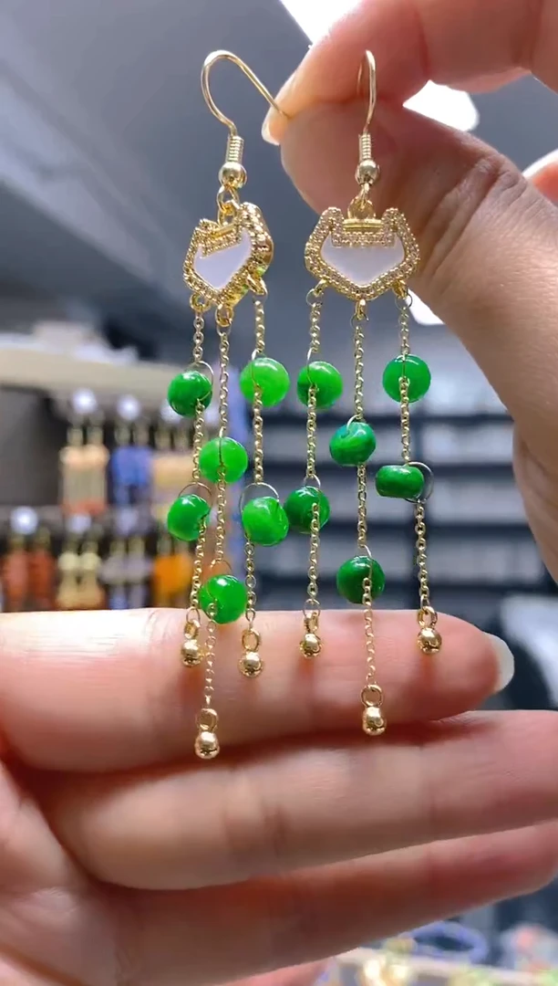 【闪购商品】翡翠耳饰合金0392翡翠耳钩