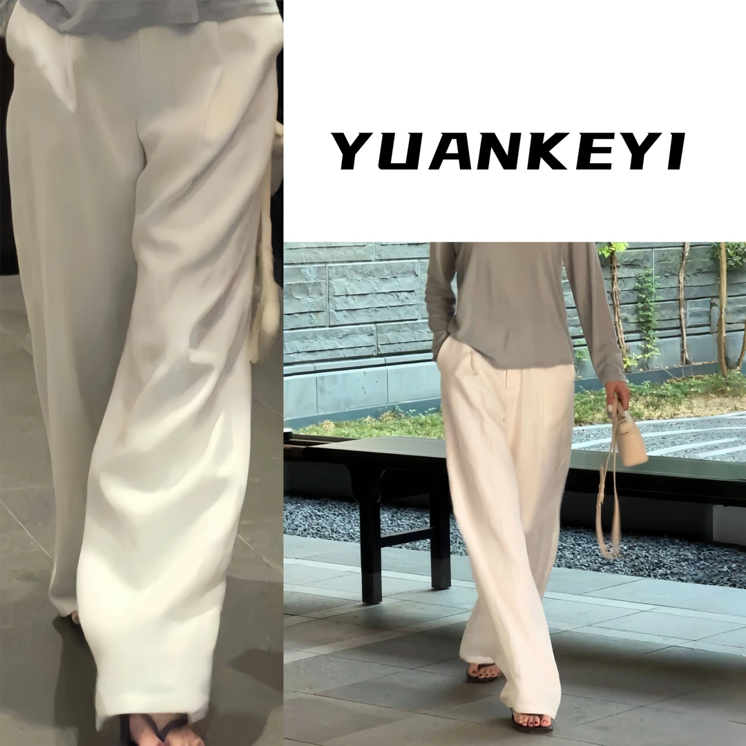 YUANKEYI【云絮】天丝亚麻秋季显瘦休闲阔腿裤