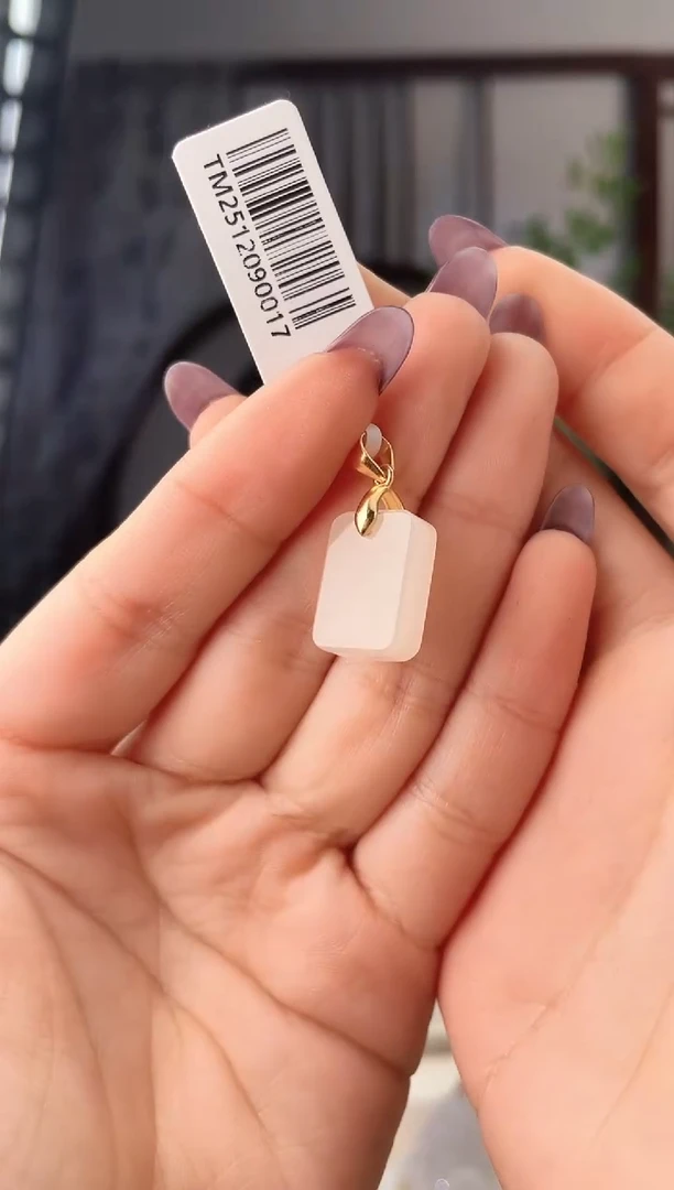 颈饰银S925镶嵌和田玉无事牌 xp