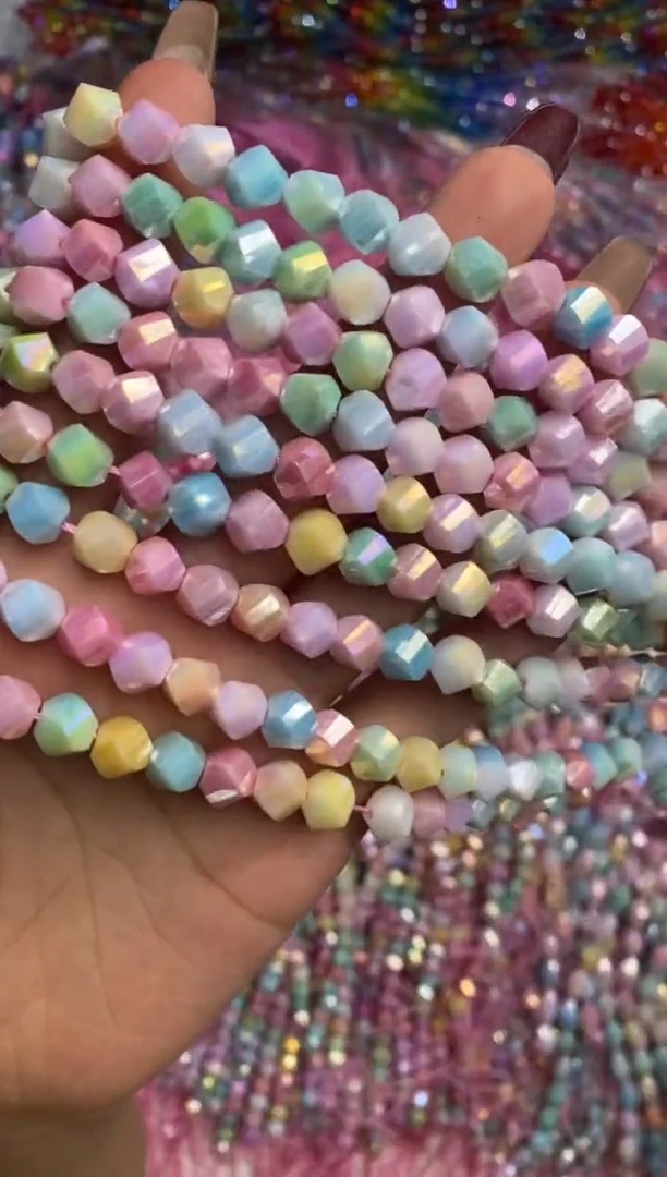 玻璃08131卡6扭扭珠彩色毕加索1条