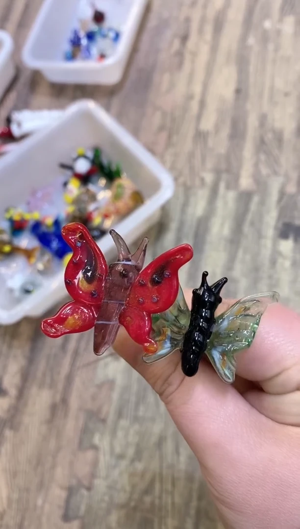 琉璃手工艺品蝴蝶2个