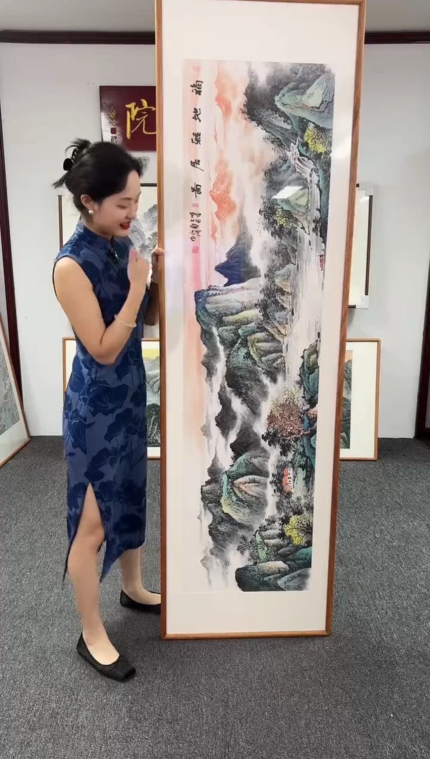 国画福地雅居图210*60卢永胜