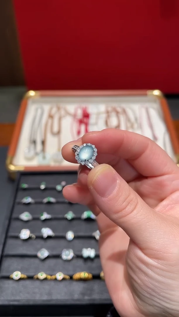 颈饰银S925镶嵌翡翠翡翠戒指