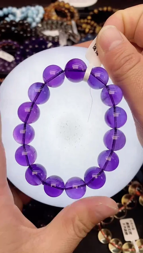 【闪购商品】水晶手串未镶嵌45a紫水晶14mm