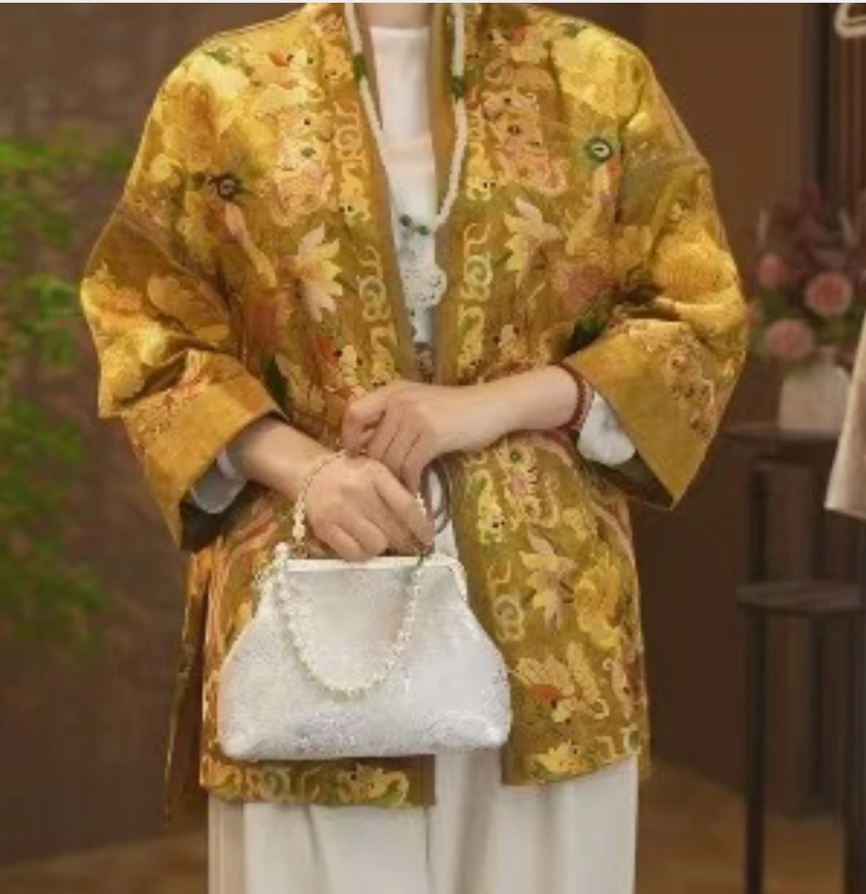 [花蝶满园]春季新款重磅百搭刺绣外套2025B1004-美美玫瑰仓