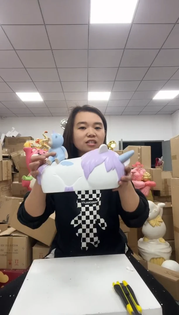 树脂独角兽纸巾盒