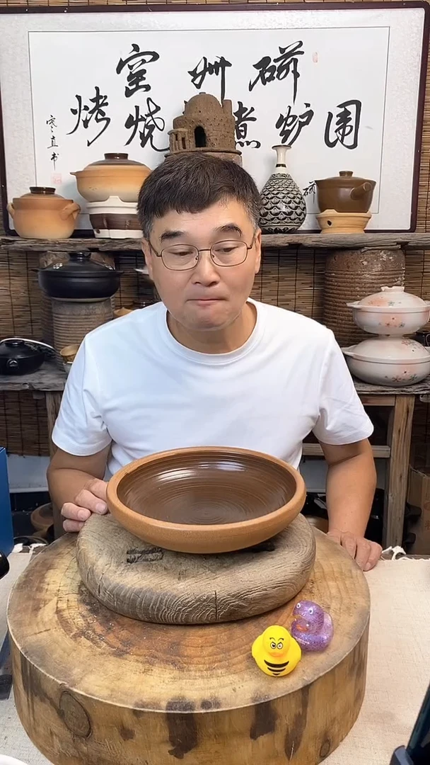 土陶土陶复古土菜钵口径26厘米（无盖可干烧）
