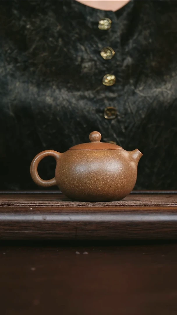 茶壶紫砂梨皮天青（退火烧）