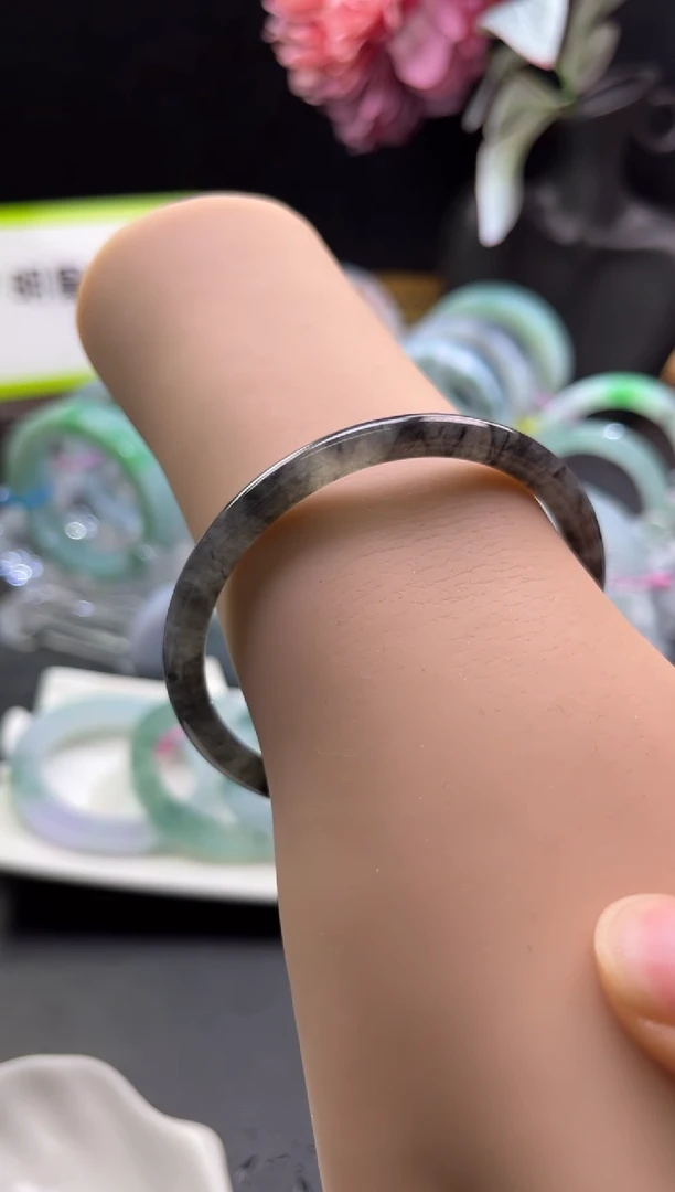 未镶嵌手镯定制翡翠56-58黑冰乌鸡「定制不退不换」