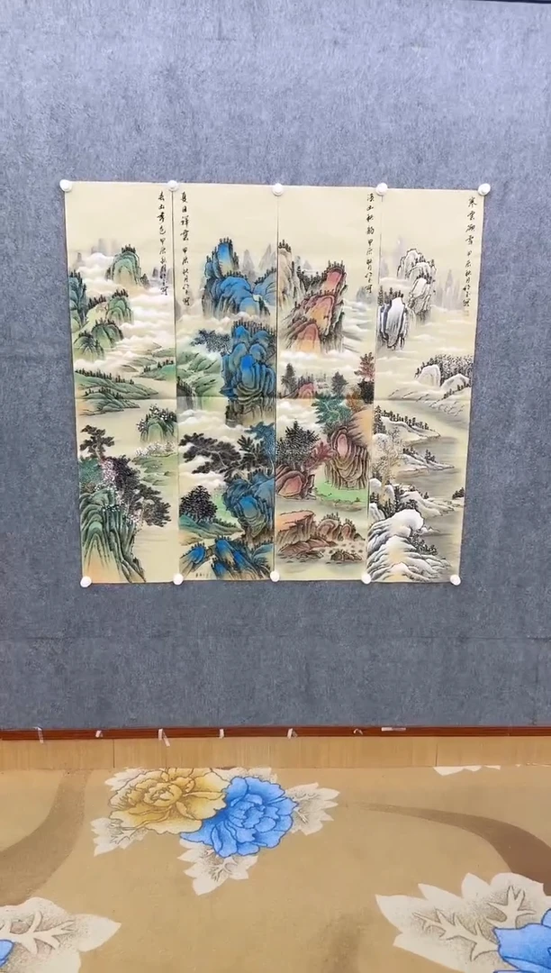【闪购商品】绘画绘画Y-张伦玉-四条屏-山水画