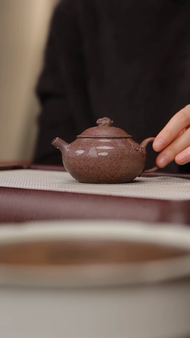 【闪购商品】紫砂茶壶季畅园 古法柴烧 望月 180cc