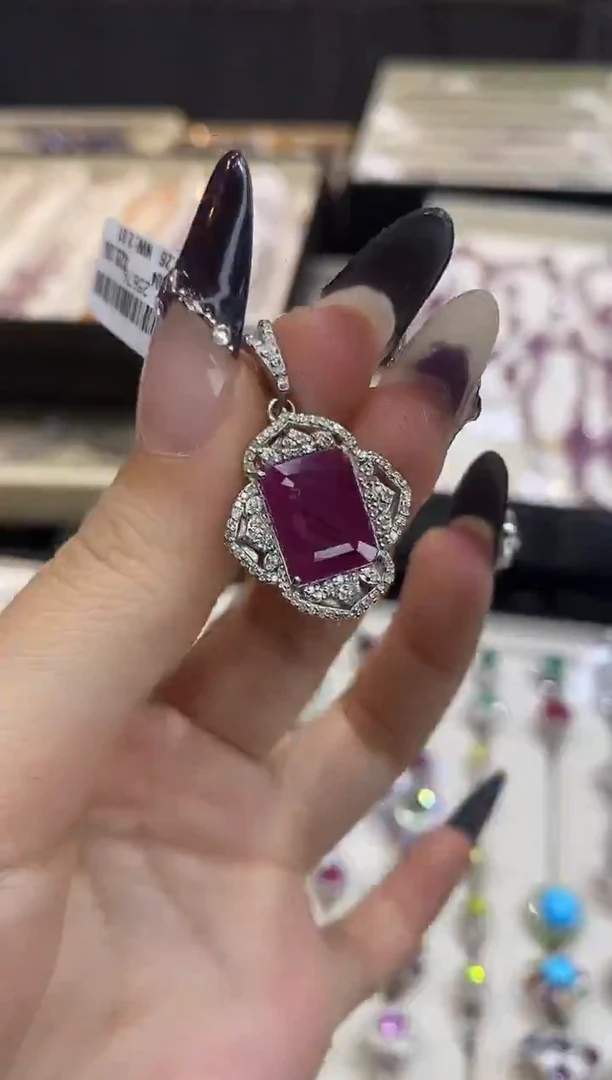 银S925镶嵌戒指定制红宝石楚楚珠宝中古甄选不退换