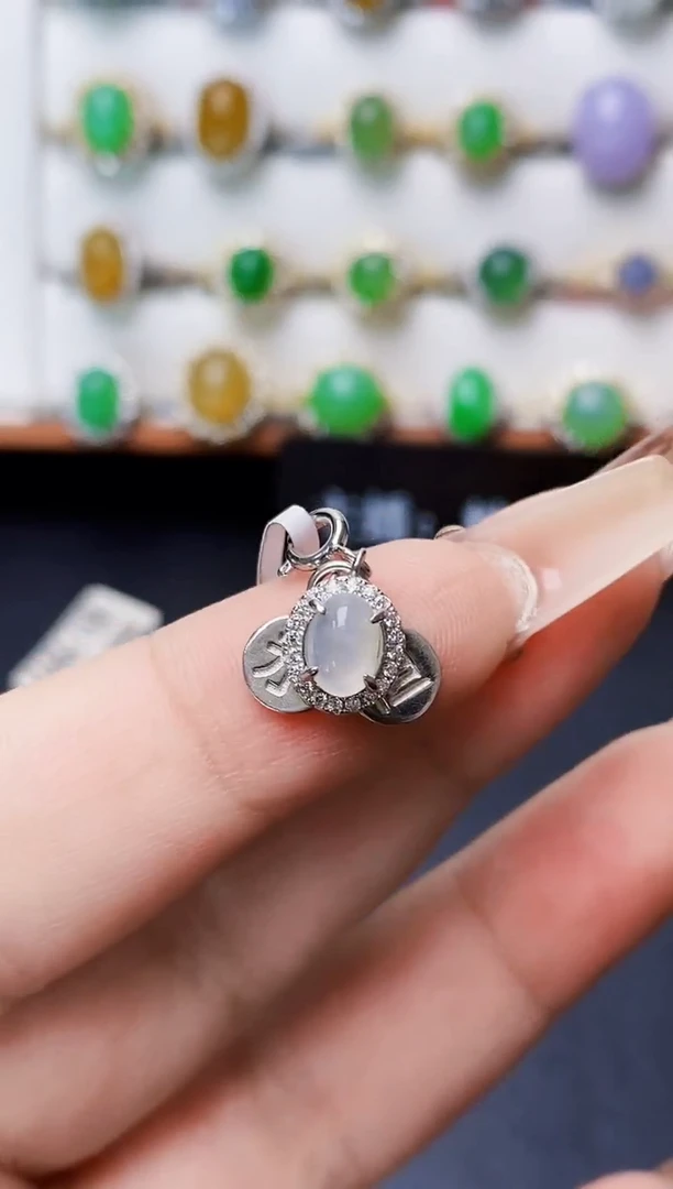 银S925镶嵌戒指翡翠1238