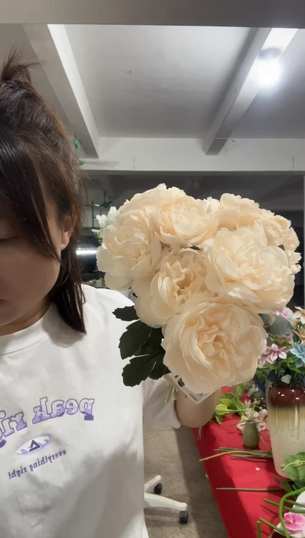 仿真花朵短枝牡丹花3束