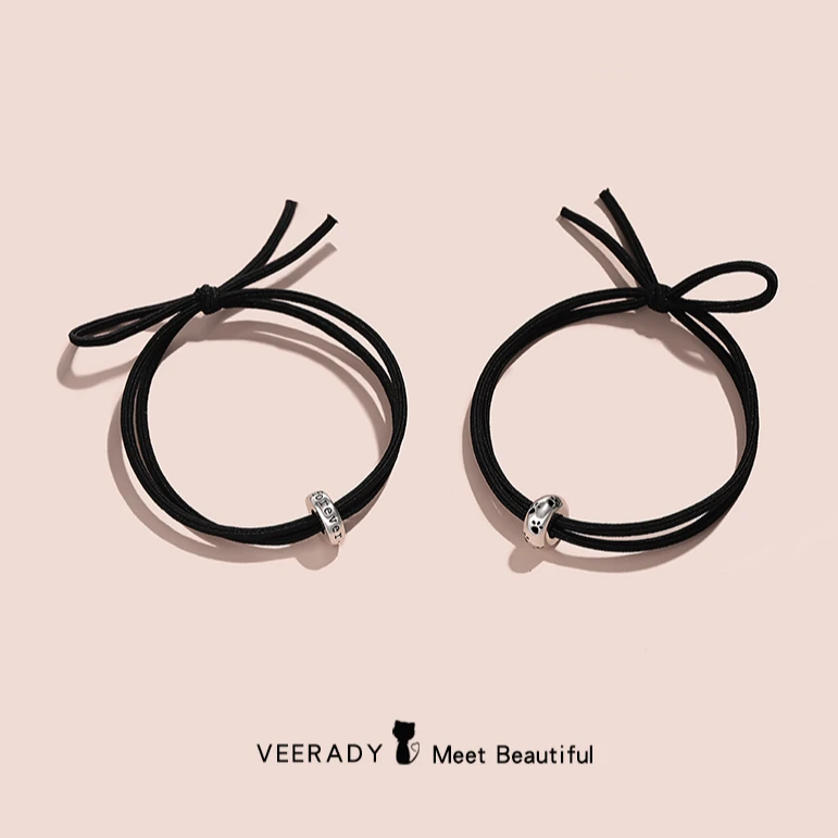 小星星925纯银发绳女简约气质网红小皮筋头绳男朋友带扎马尾发饰