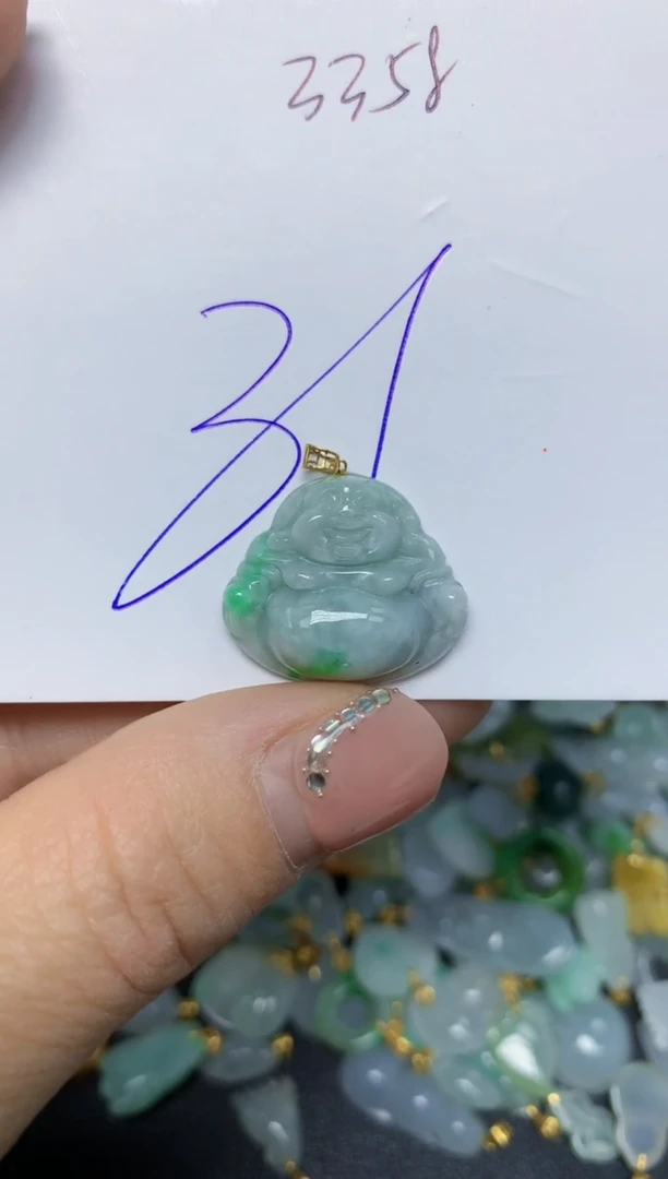 【闪购商品】翡翠挂件18K金镶嵌 天然翡翠A货