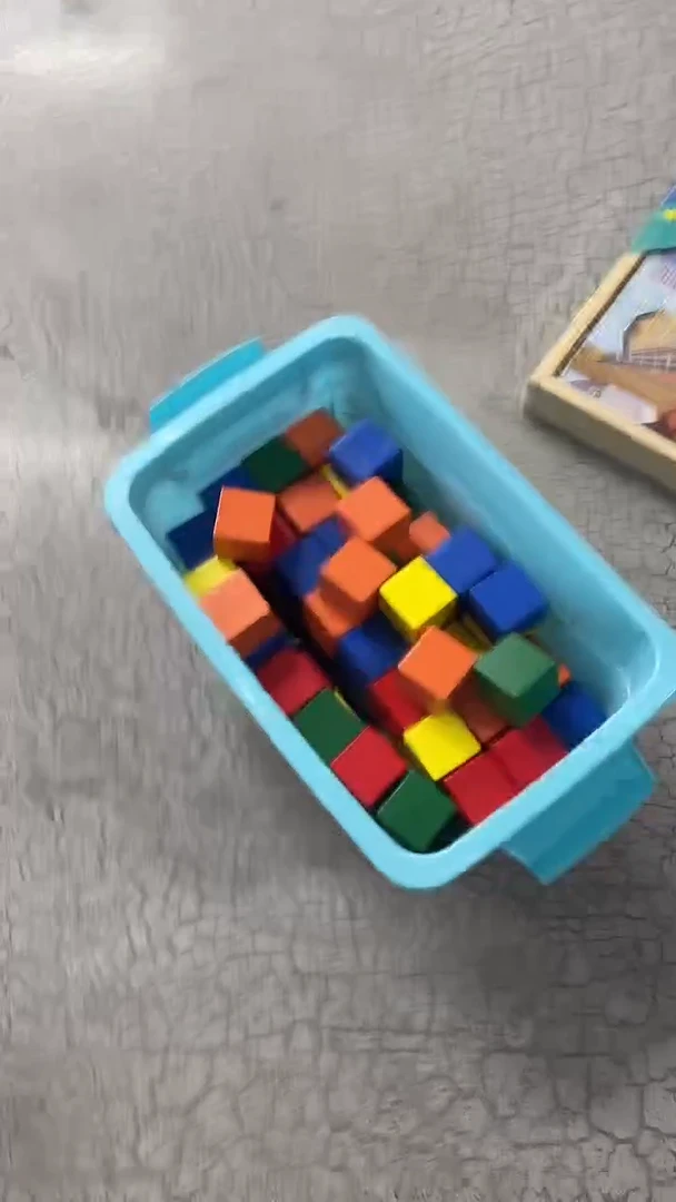 塑料正方体实木积木塑料盒