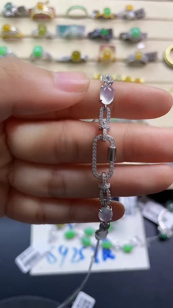 银S925镶嵌戒指翡翠翡翠 蛋面 银S925镶嵌