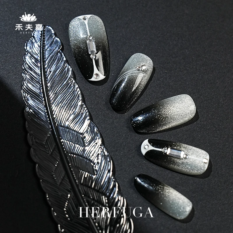 HerFuGa禾夫嘉【暗黑猫眼】猫眼风格成品穿戴甲采用施华洛世奇水晶