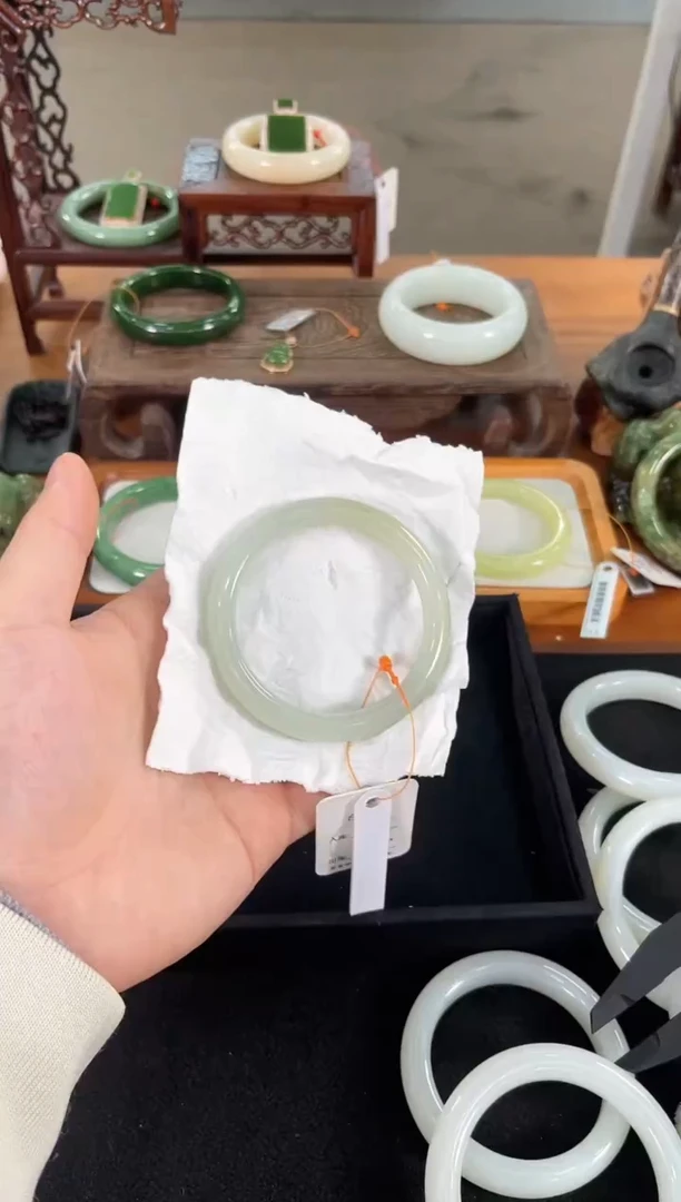 未镶嵌手镯和田玉青海青白 57圈 9014222