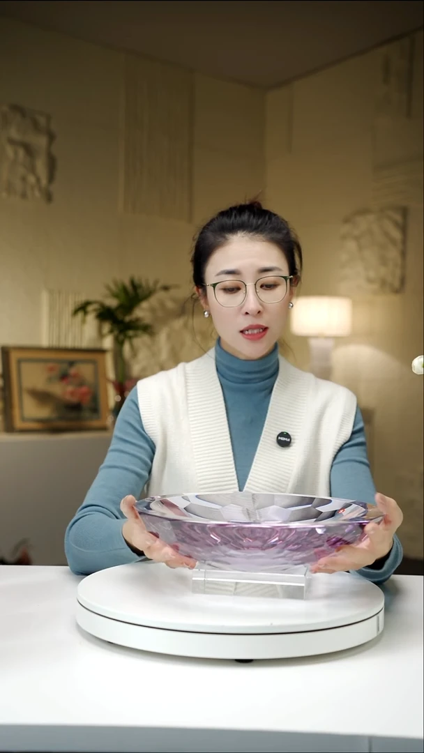 手工艺品琉璃金紫色切面果盘