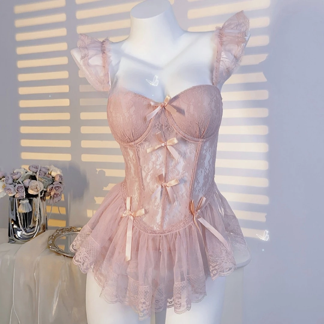 【蜜桃沙拉】夏季薄款聚拢睡裙宫廷小众甜美睡衣女款爆款2025新款