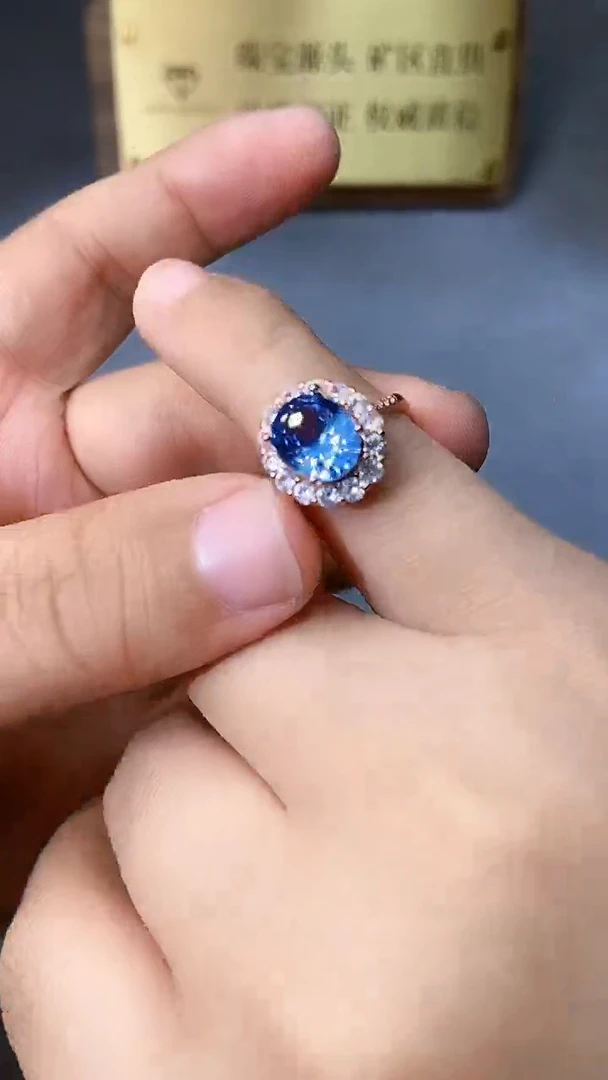 【闪购商品】海蓝宝石戒指银S925镶嵌354