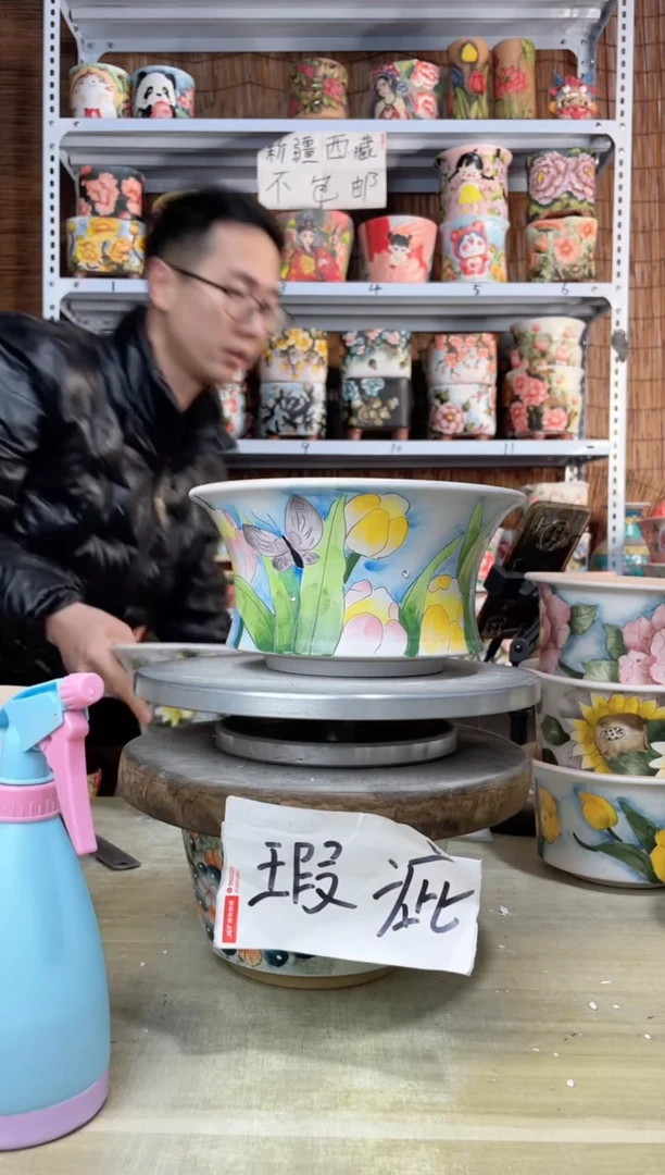 【闪购商品】摆件546陶花岛多肉陶瓷花盆罐——微瑕