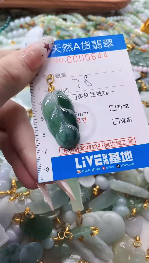 颈饰未镶嵌翡翠净货挂件-0644