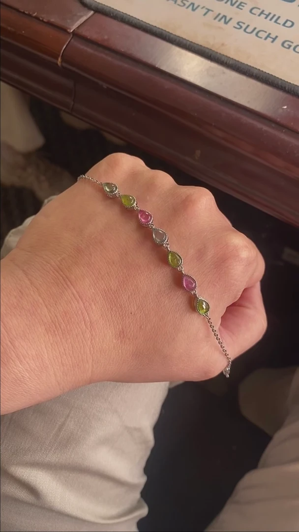 【闪购商品】碧玺手链银S925镶嵌32390号