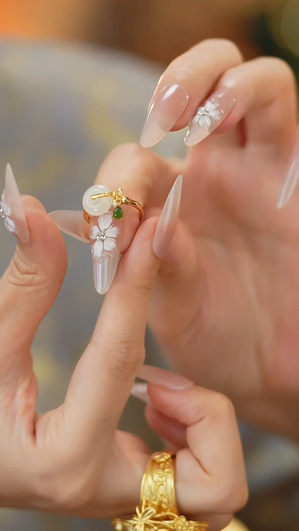 和田玉戒指银S925镶嵌新款