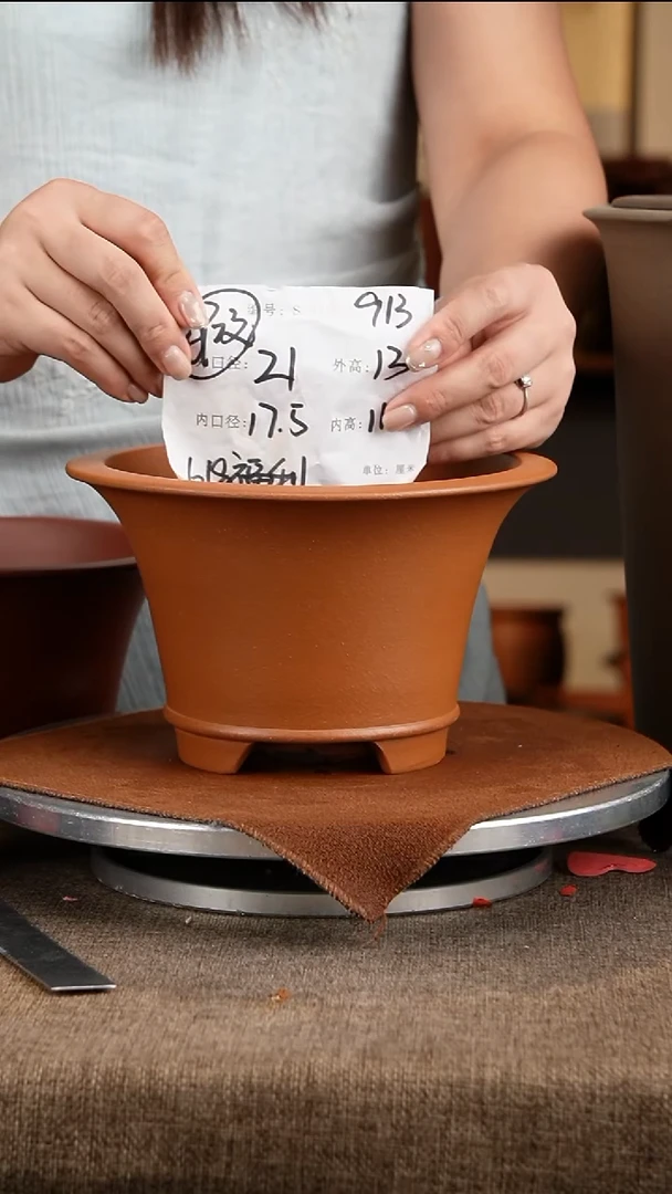 紫砂花盆花卉工艺913微瑕