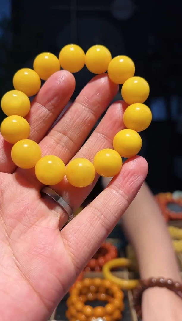 未镶嵌蜜蜡手串15+单圈