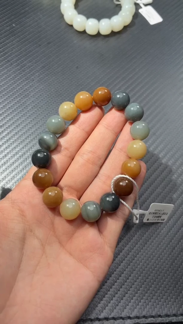 未镶嵌手链和田玉若羌楼兰多宝卡12手串微色差