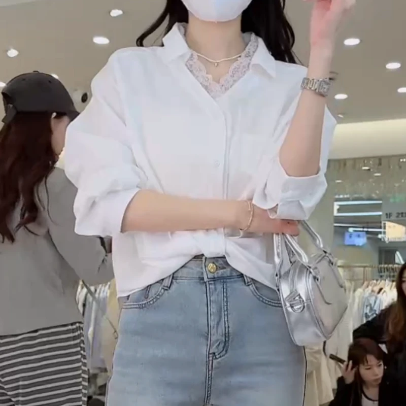 2025春季新款时尚气质蕾丝减龄衬衫女LK2501932