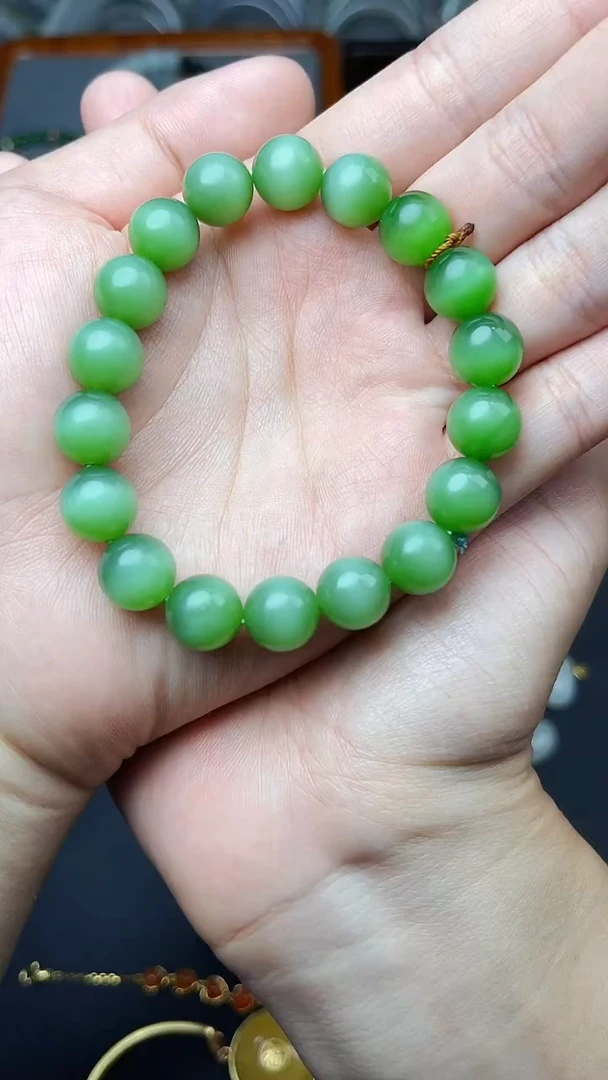 未镶嵌手串和田玉碧玉猫眼手串 06