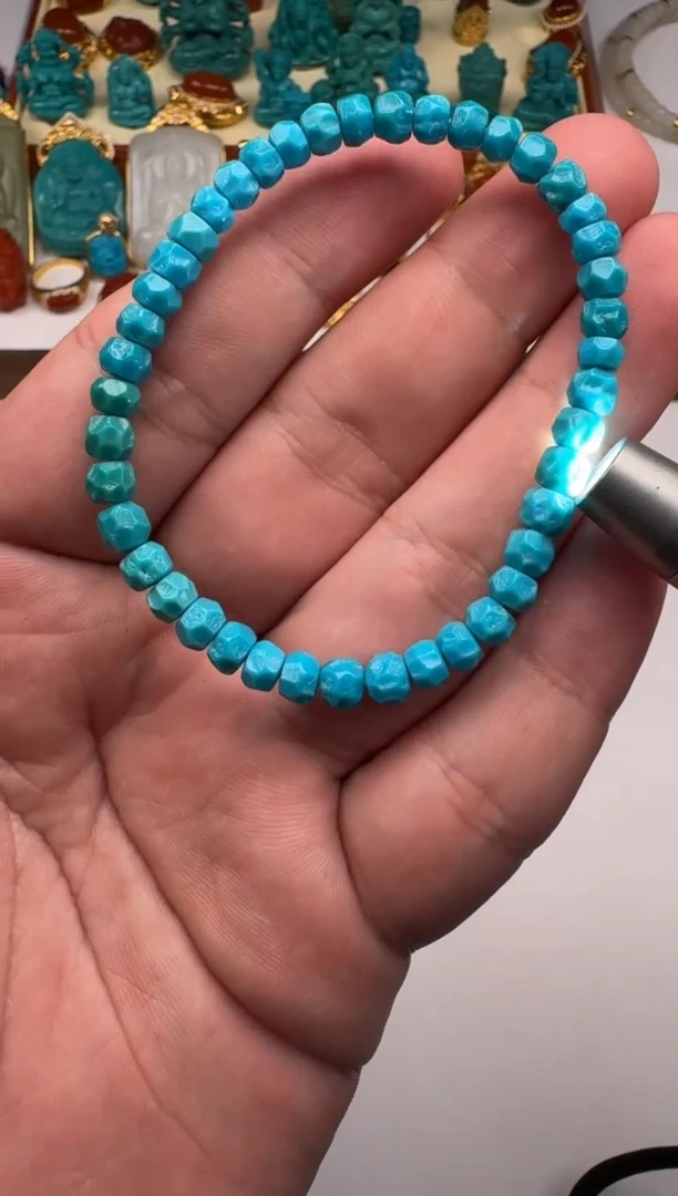 18K金镶嵌绿松石挂件辞**～手串手串