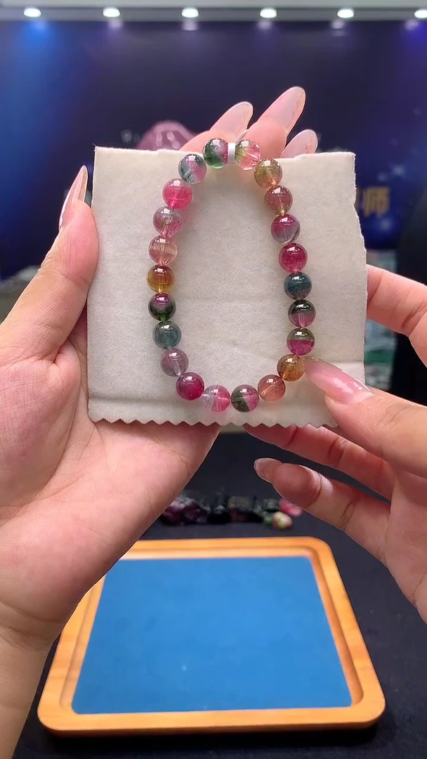 手链未镶嵌碧玺SSSS级西瓜碧玺单圈8D